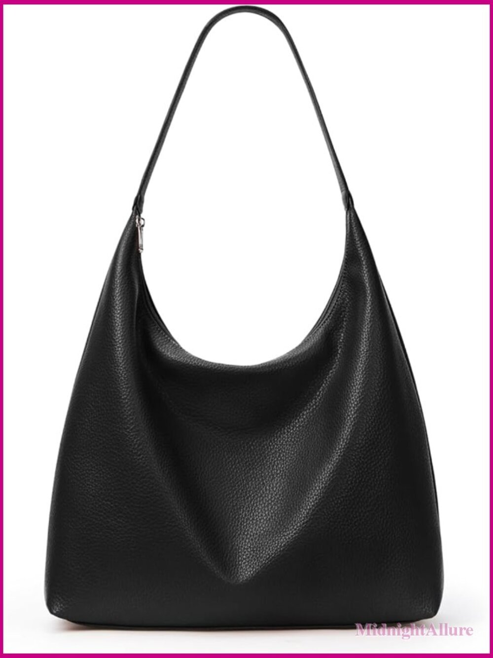 Large Casual Hobo Tote Vegan Leather Zipper Work Weekender Bag